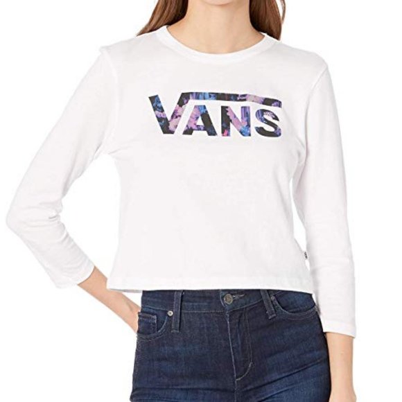 womens vans fun cropped long sleeve tee